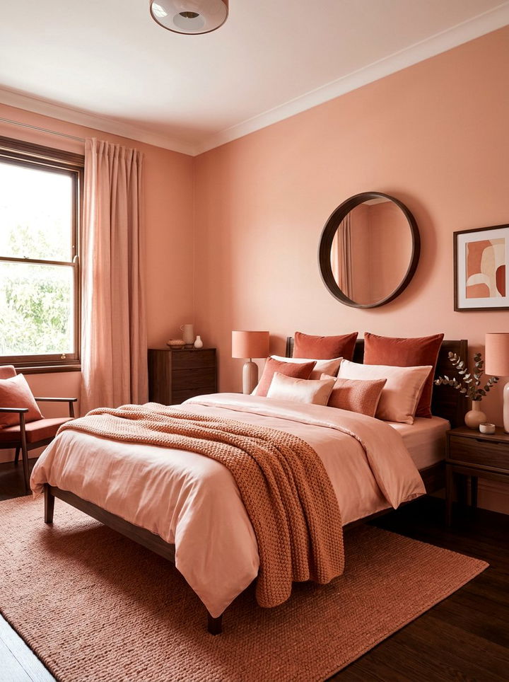Monochrome Salmon Pink Bedroom - 30 salmon pink bedroom ideas