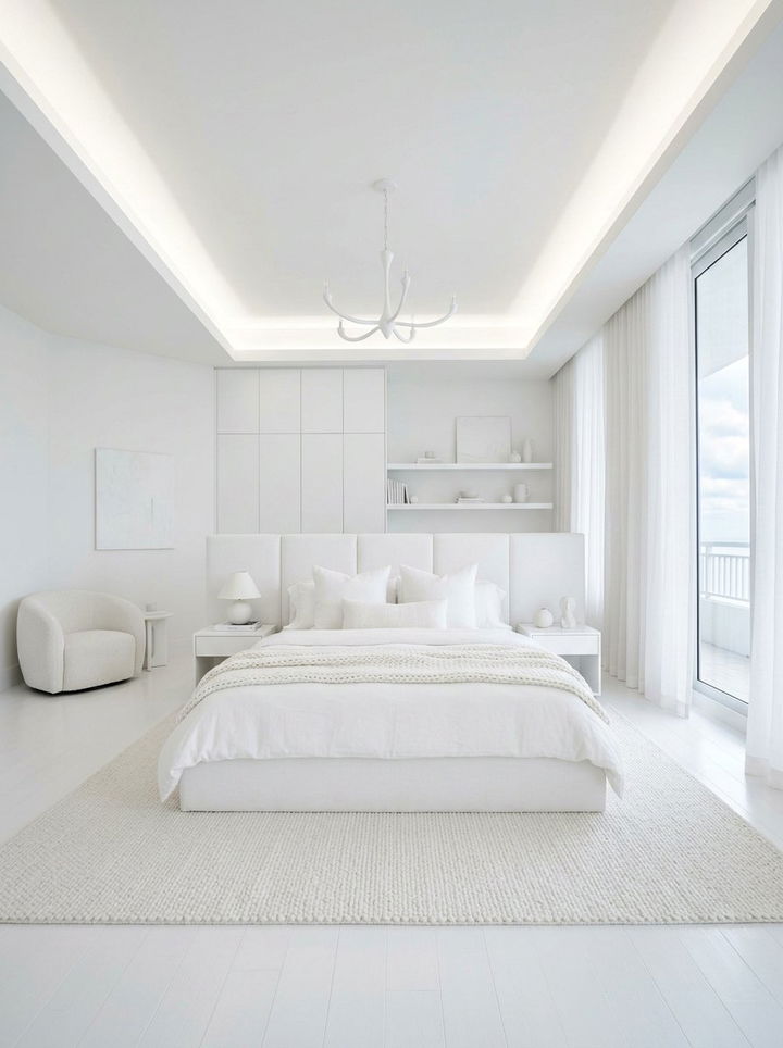 Monochrome White Bedroom - 30 white bedroom design ideas