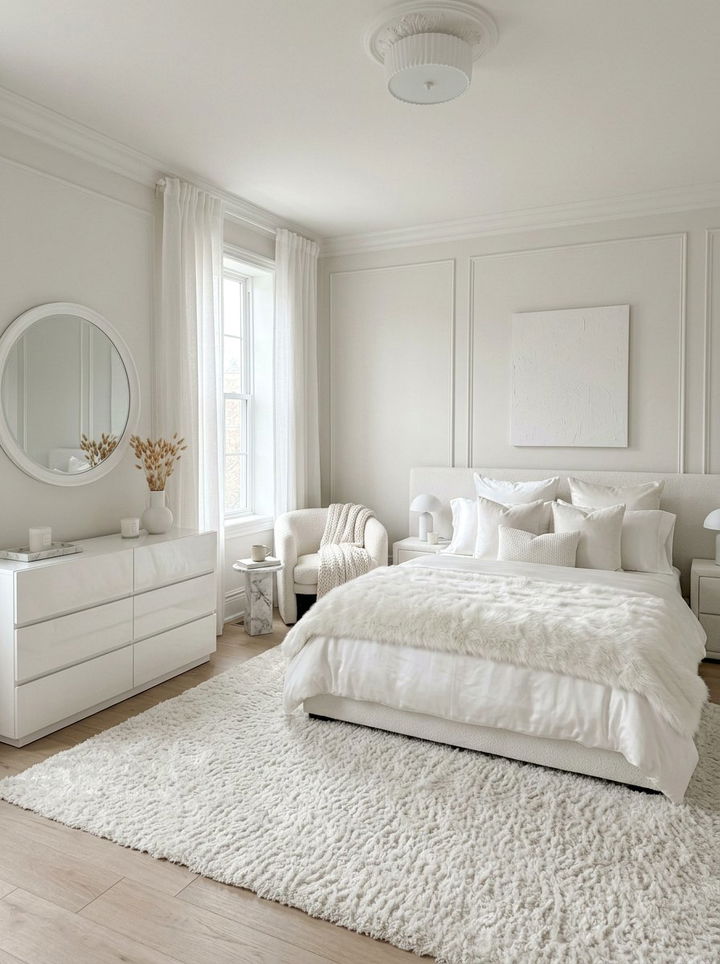 Monochrome White Bedroom - 30 bedroom white bedding ideas