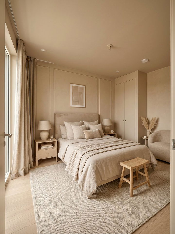 Monochrome beige bedroom - 30 beige bedroom design ideas