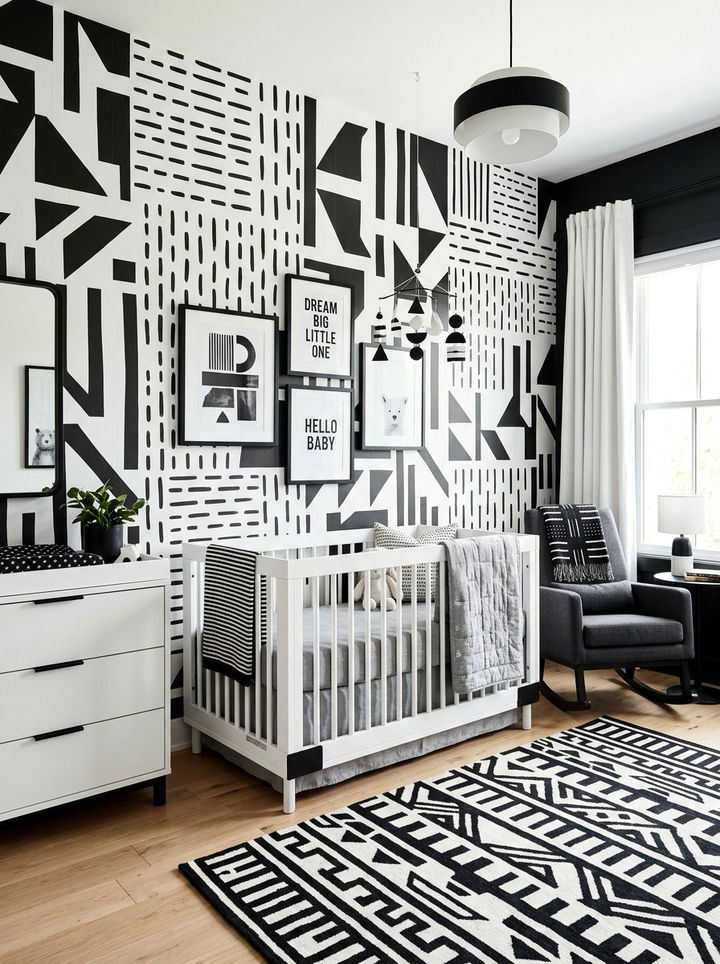 Monochrome nursery - 30 baby bedroom ideas