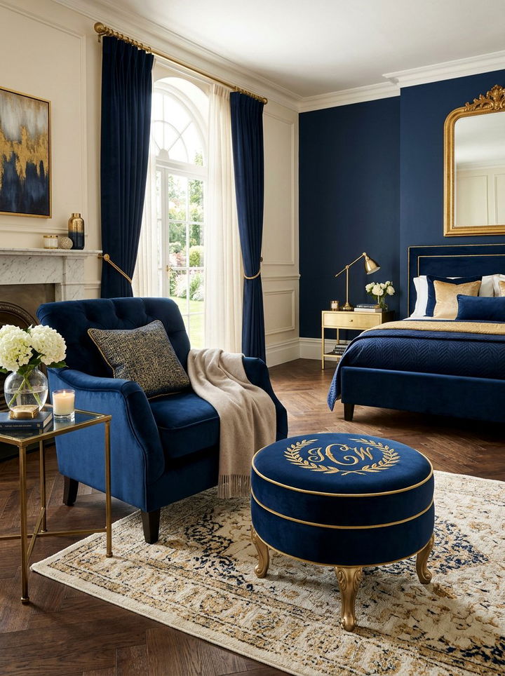 Monogrammed footstool - 30 bedroom monogrammed items