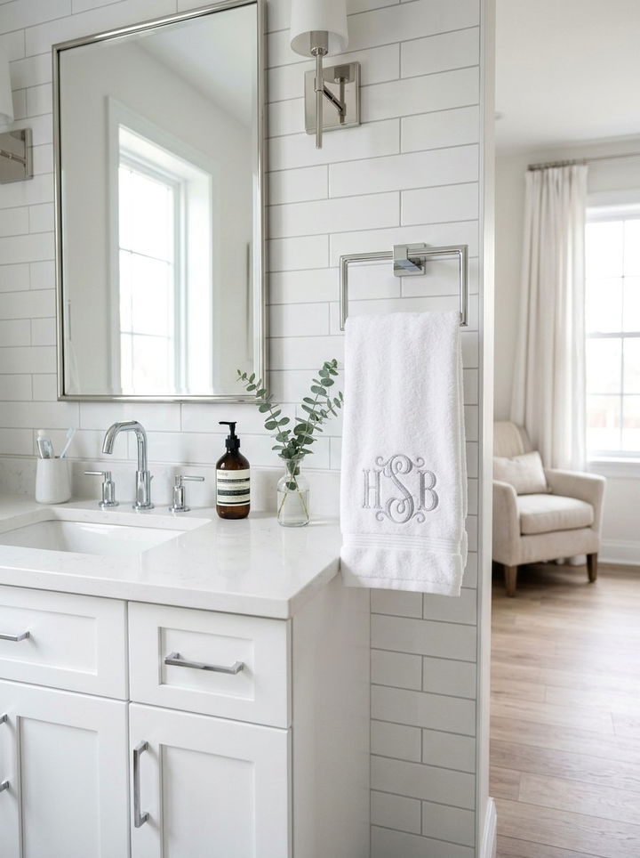 Monogrammed hand towel - 30 bedroom monogrammed items