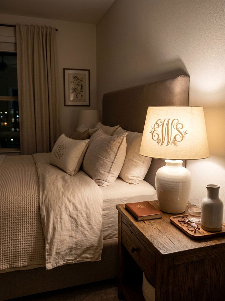 Monogrammed lamp shade - 30 bedroom monogrammed items