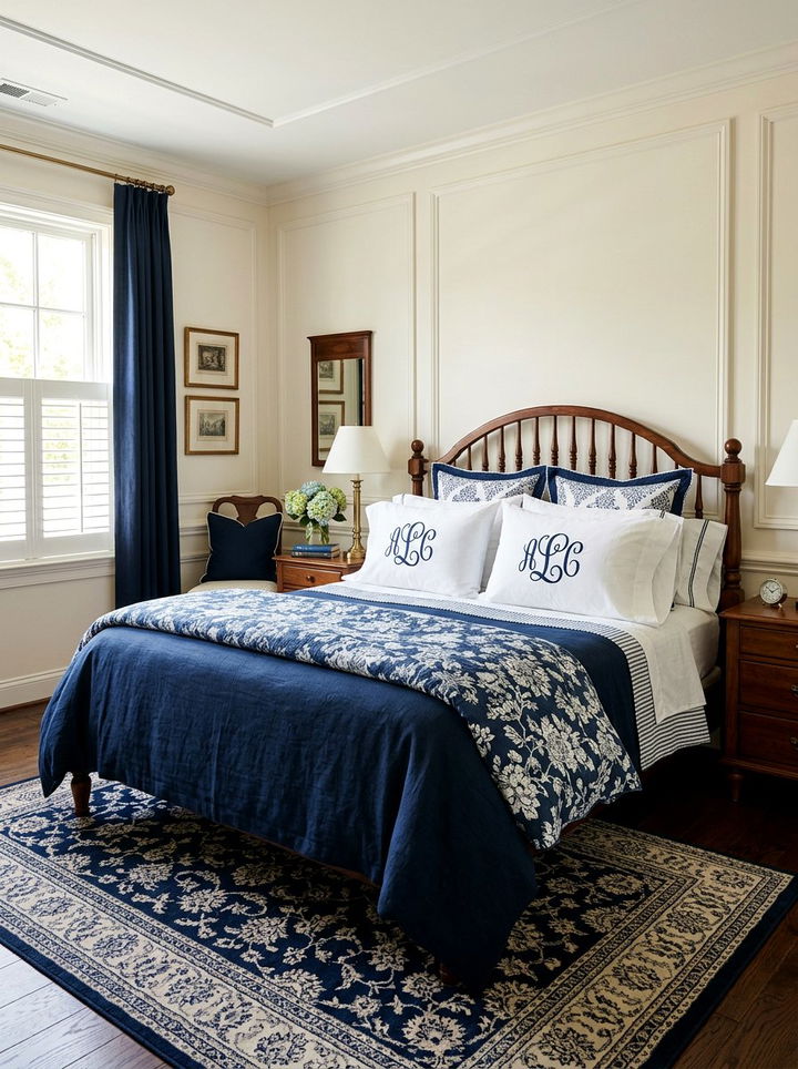 Monogrammed pillowcases - 30 grandmillennial bedroom ideas