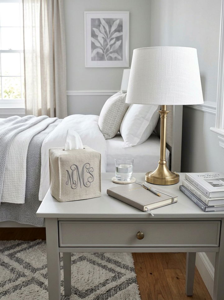 Monogrammed tissue box cover - 30 bedroom monogrammed items