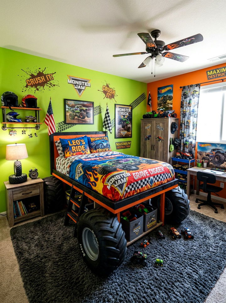 Monster Truck Bedroom - 30 car themed bedroom ideas