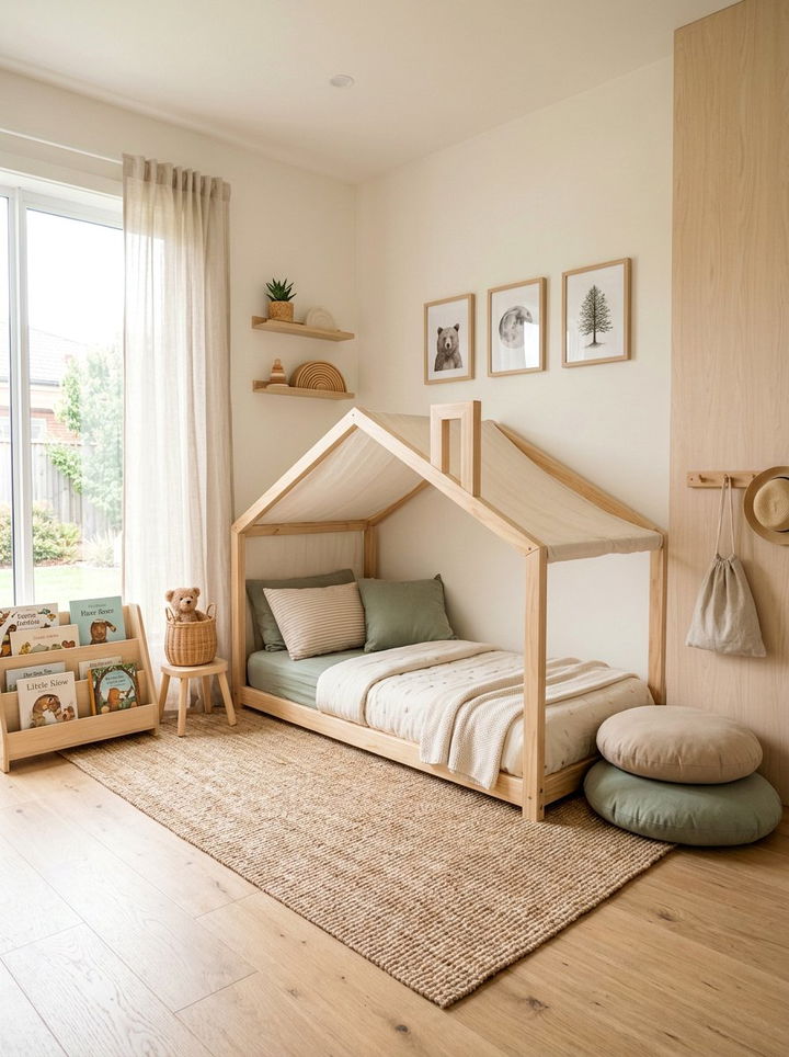 Montessori Floor Bed - 30 kids bedroom ideas