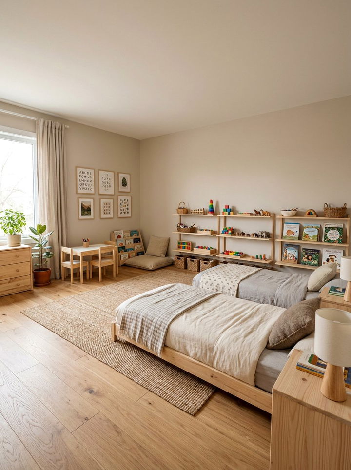 Montessori Shared Bedroom - 30 siblings bedroom ideas