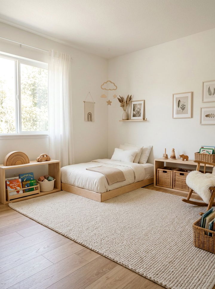 Montessori floor bed - 30 toddler bedroom ideas