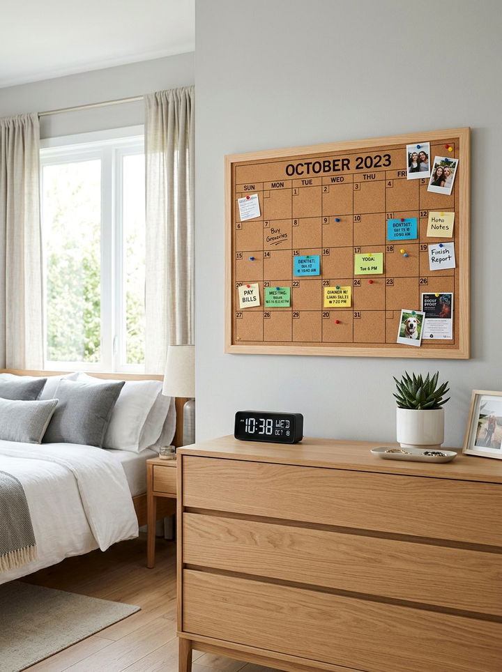 30 Unique Bedroom Cork Boards for Organization and Style
