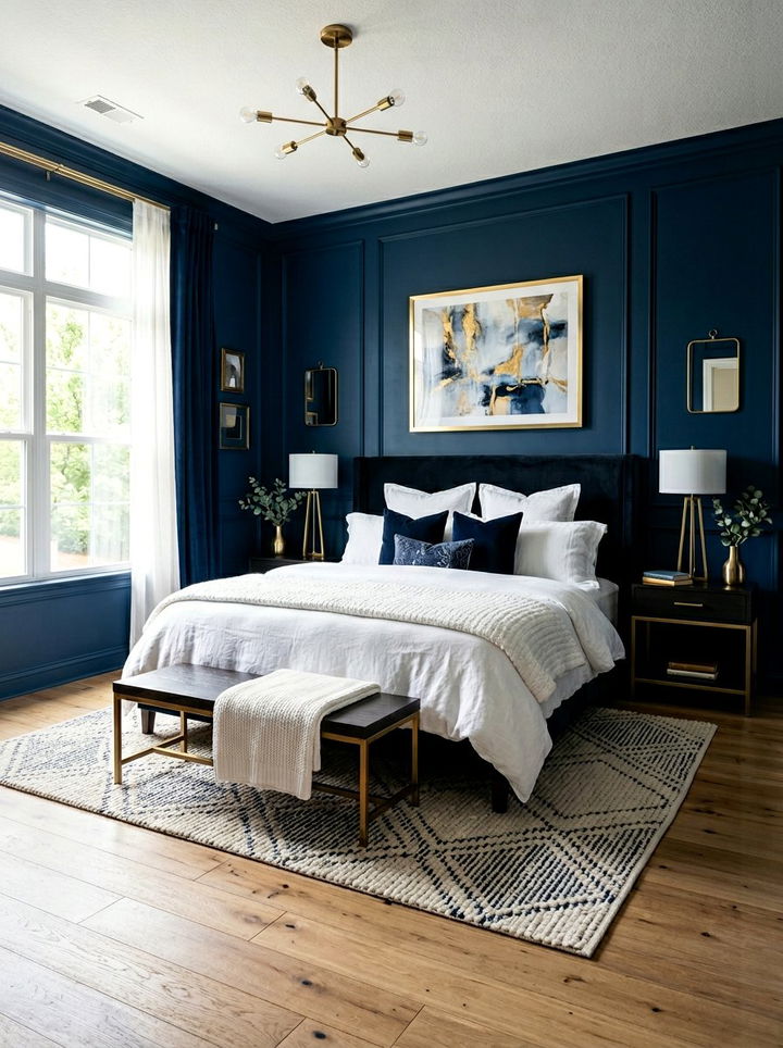 Moody Blue Bedroom - 30 bedroom on a budget ideas