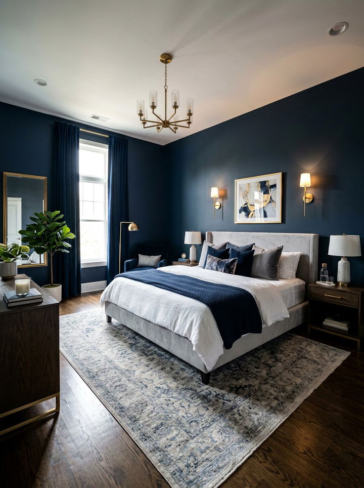Moody Blue Bedroom - 30 elegant bedroom ideas