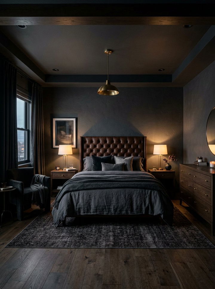 Moody Charcoal Bedroom - 30 young adult bedroom ideas