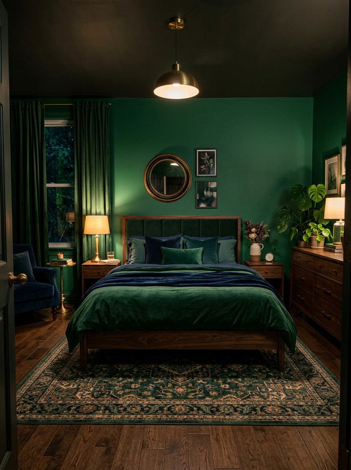 30 Emerald Green Accent Wall Bedroom Ideas for Bold Design