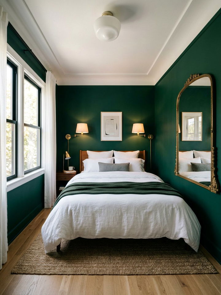 Moody Emerald Green Small Bedroom - 30 emerald bedroom decor ideas