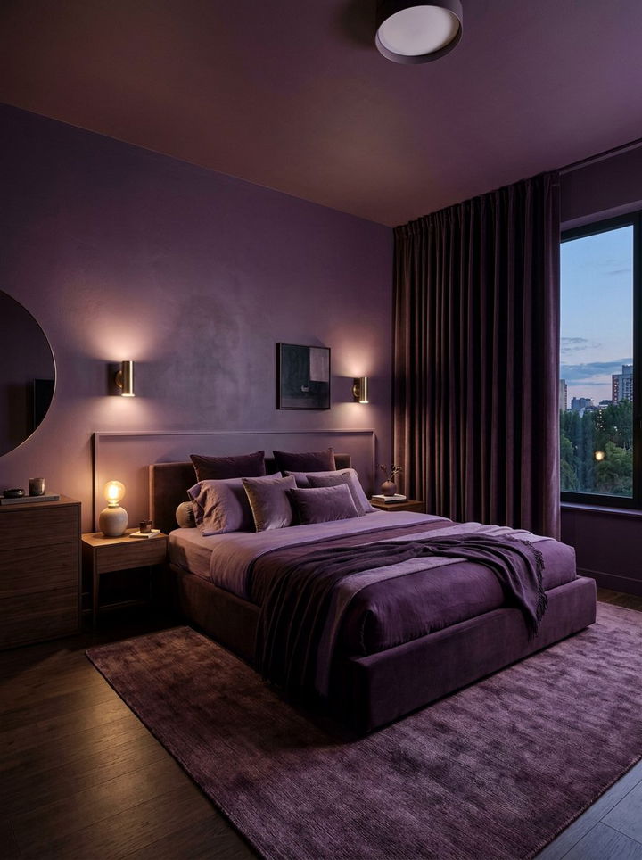 Moody Purple Bedroom - 30 bedroom purple walls