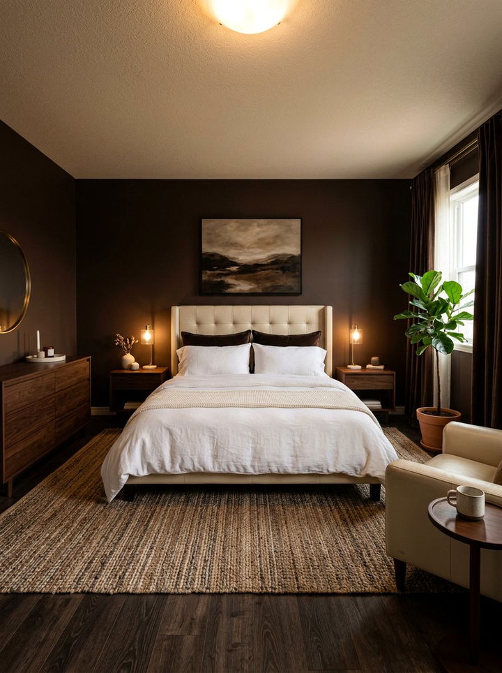 Moody brown bedroom - 30 modern bedroom color ideas