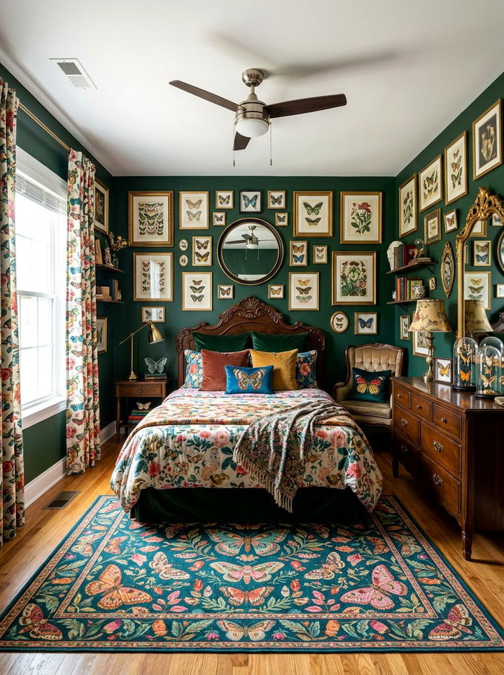 Moody butterfly maximalist bedroom - 30 butterfly bedroom ideas