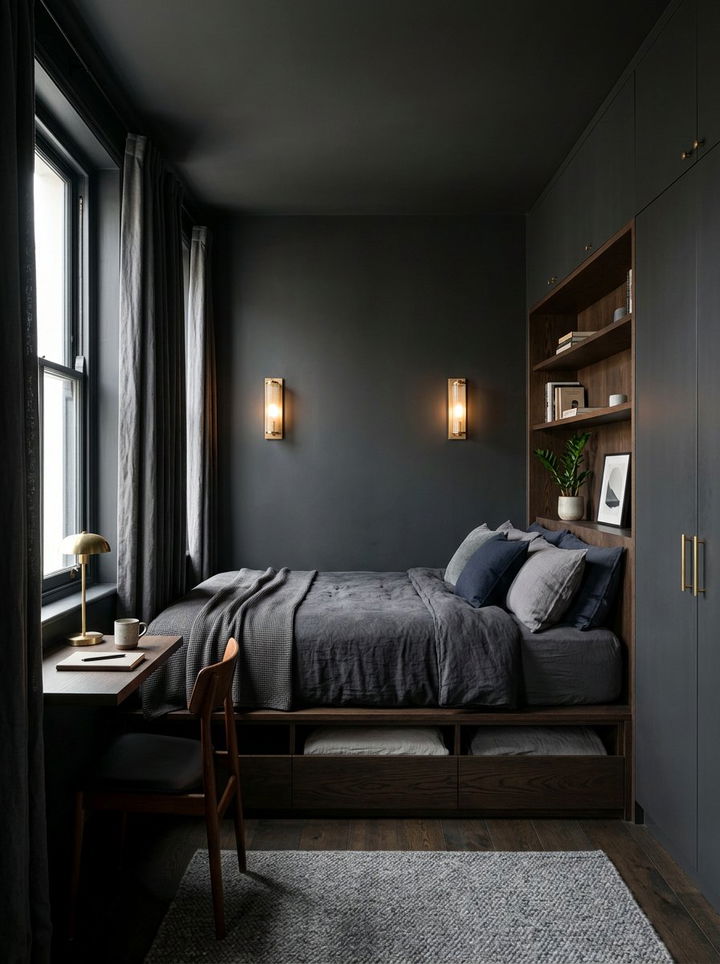 Moody small bedroom layout - 30 moody bedroom ideas