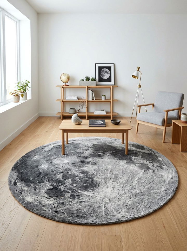 Moon Crater Rug - 30 planet bedroom ideas