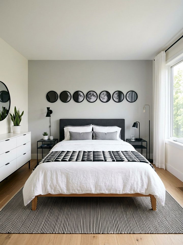 Moon Phase Wall Decor - 30 solar system bedroom ideas