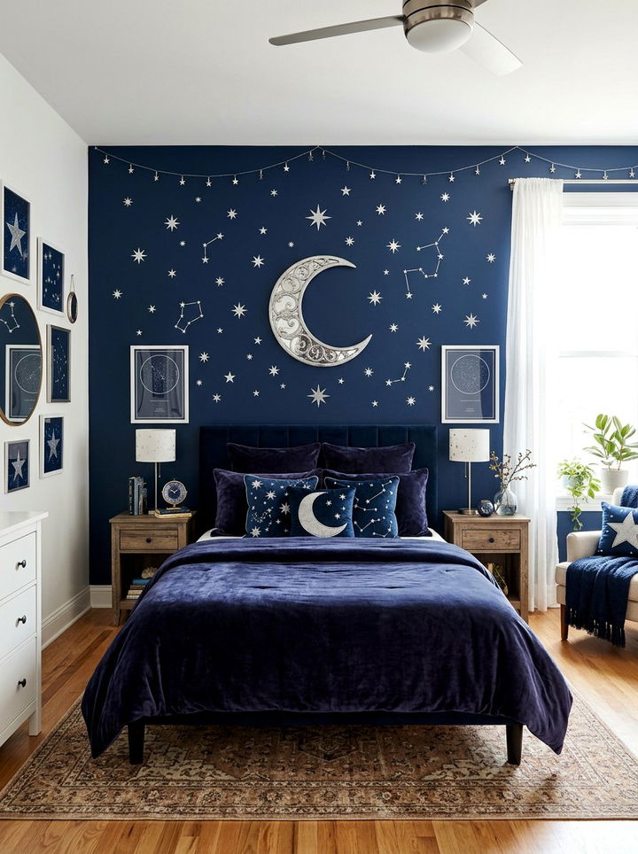 Moon and stars bedroom - 30 fairy tale bedroom ideas