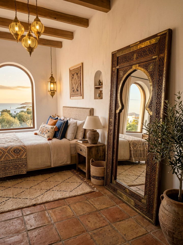 Moroccan Arch Floor Mirror - 30 bedroom full length mirrors