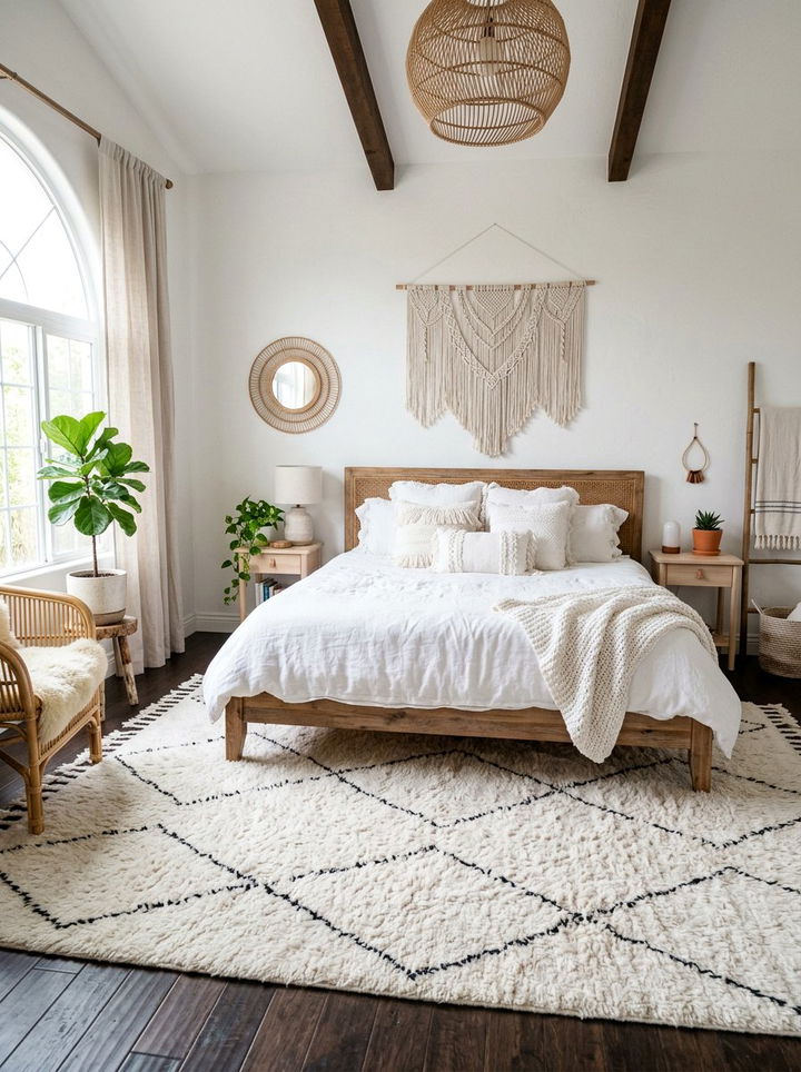 Moroccan Rug Bedroom - 30 bohemian white bedroom ideas