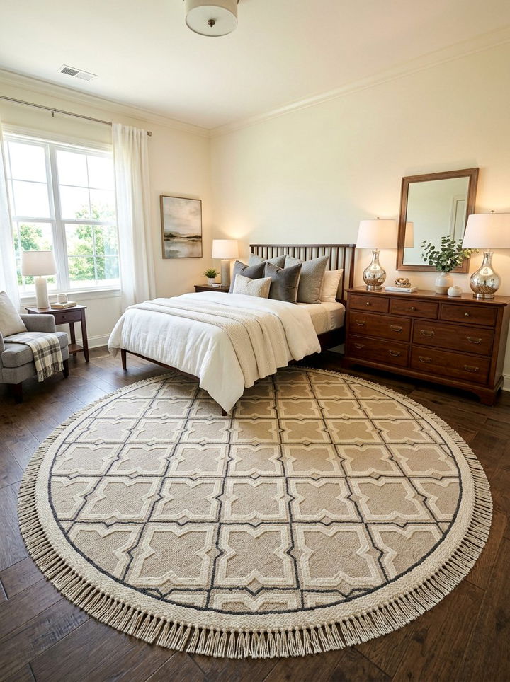 Moroccan Trellis Round Rug - 30 bedroom round rugs