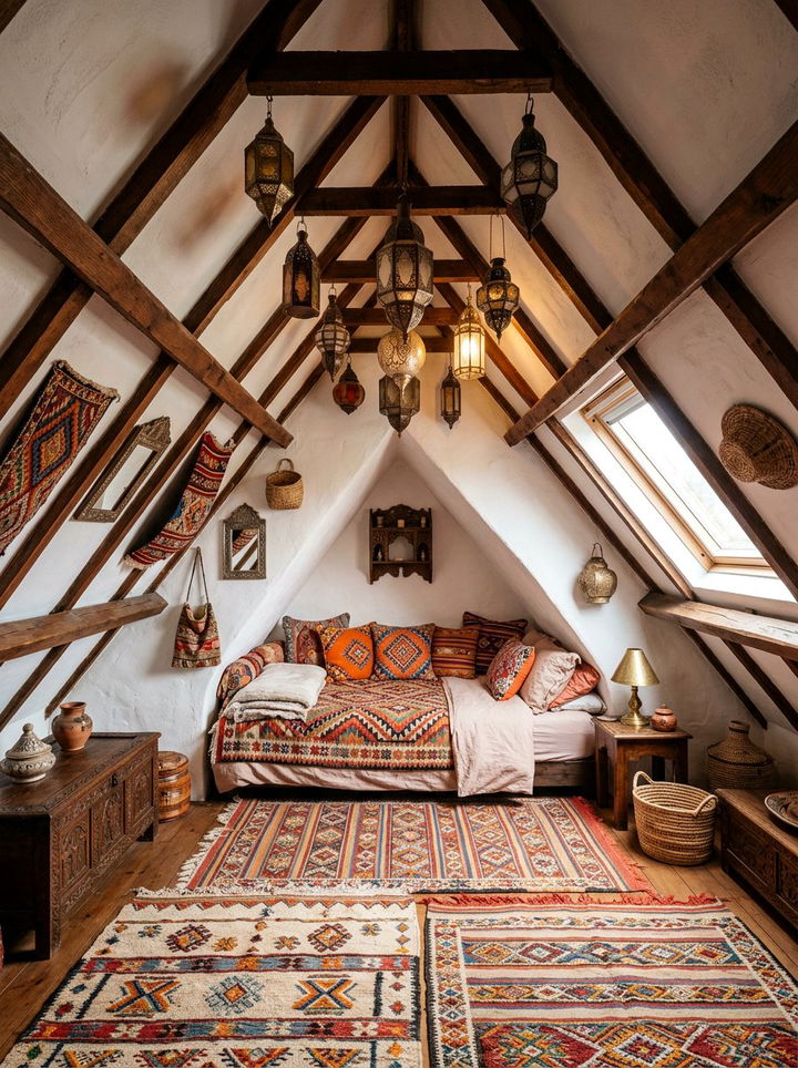 Moroccan attic bedroom - 30 Moroccan bedroom ideas