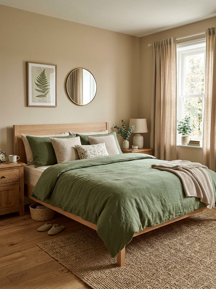 Moss Green And Beige - 30 moss green bedroom ideas