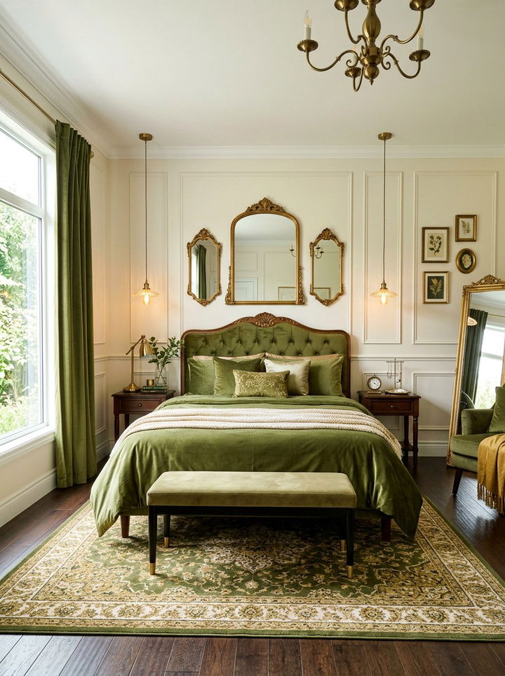 Moss Green And Gold Decor - 30 moss green bedroom ideas