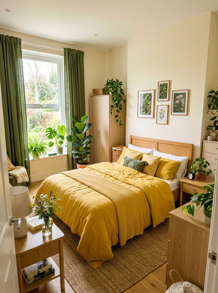 Moss Green And Sunflower Yellow Bedroom - 30 yellow green bedroom ideas