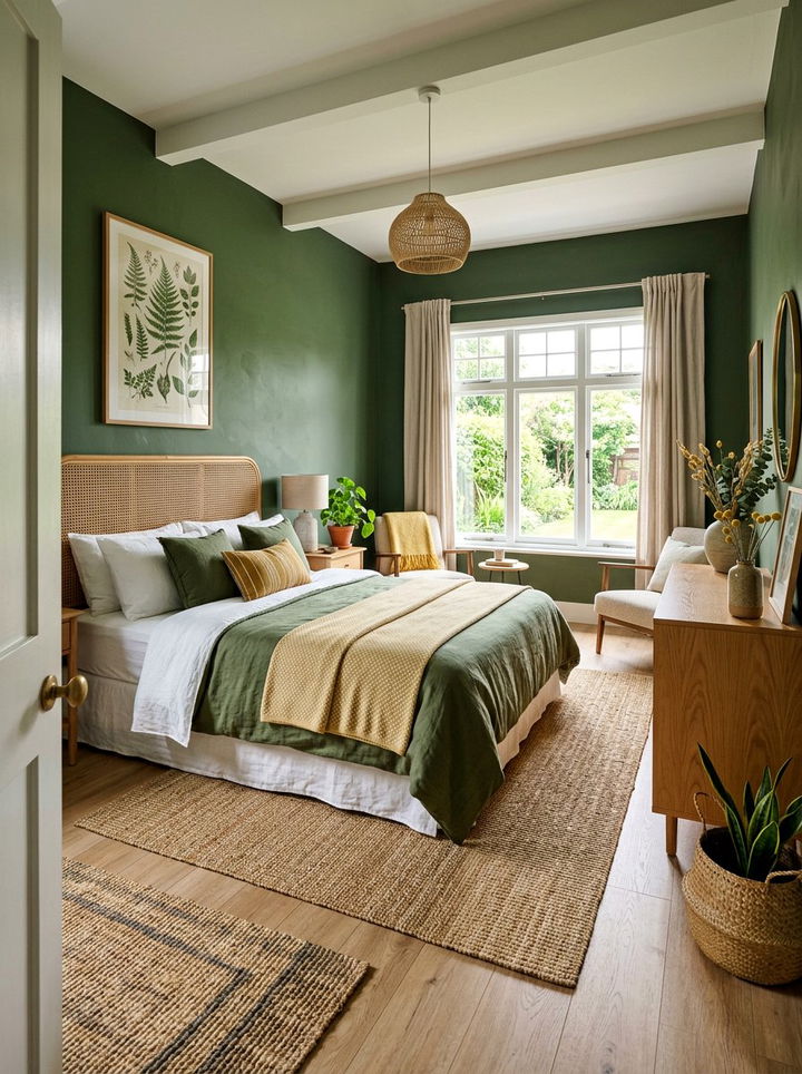 Moss Green Bedroom - 30 relaxing bedroom color ideas