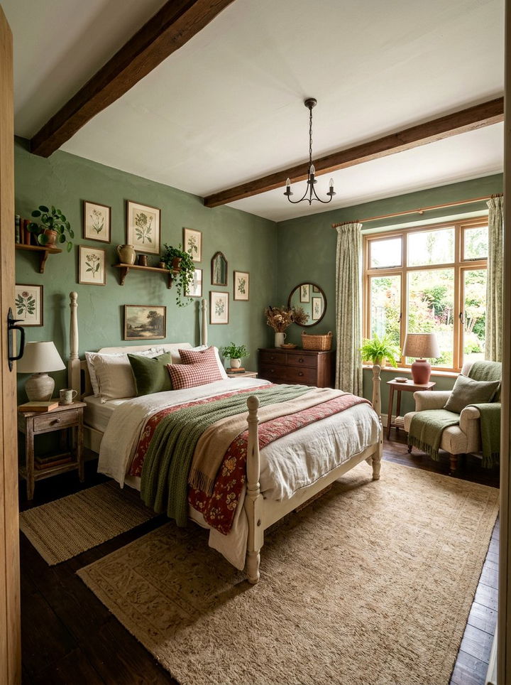 Moss Green Bedroom - 30 autumn inspired bedroom color ideas