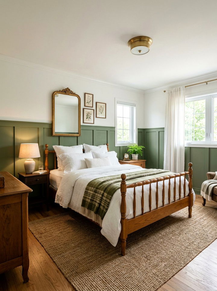 Moss Green Board And Batten - 30 moss green bedroom ideas