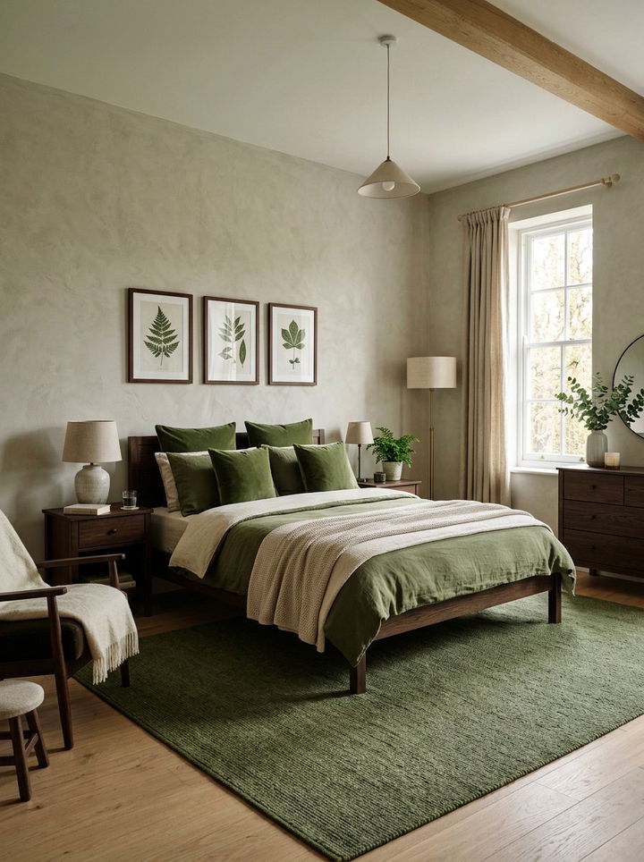 Moss Green Scandinavian Bedroom - 30 scandinavian green bedroom ideas