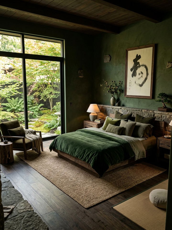 Moss Green Zen Bedroom - 30 Zen bedroom color ideas