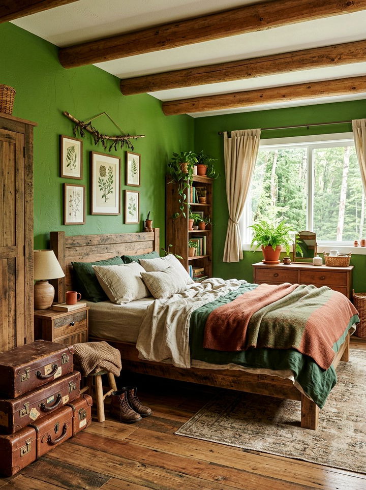 Moss green bedroom - 30 earthy bedroom color ideas
