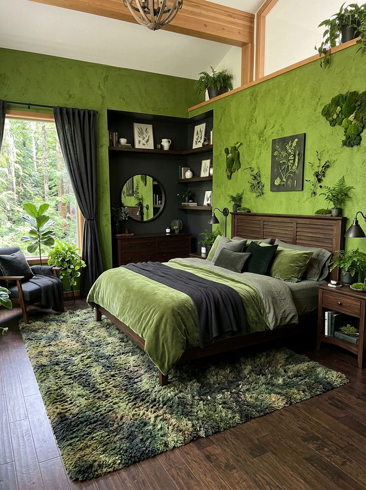 Moss green bedroom - 30 earth tone bedroom ideas