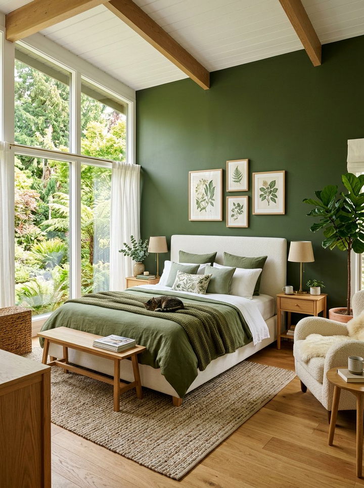 Moss green bedroom - 30 spring inspired bedroom color ideas