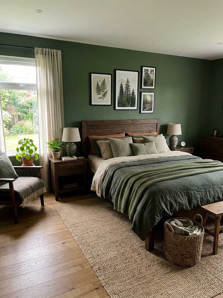 Moss green bedroom - 30 summer inspired bedroom color ideas
