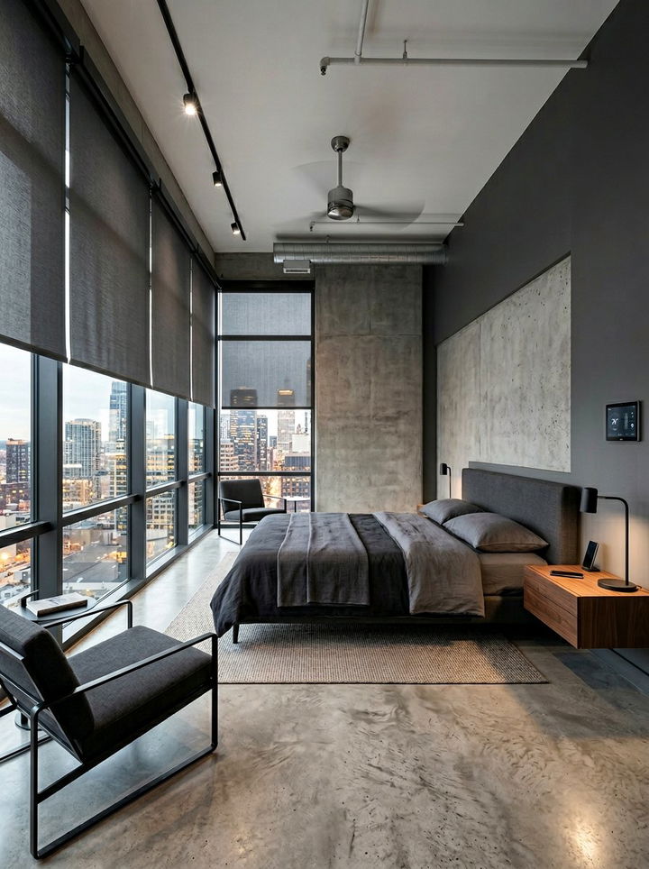 Motorized Blinds - 30 bedroom window treatment ideas