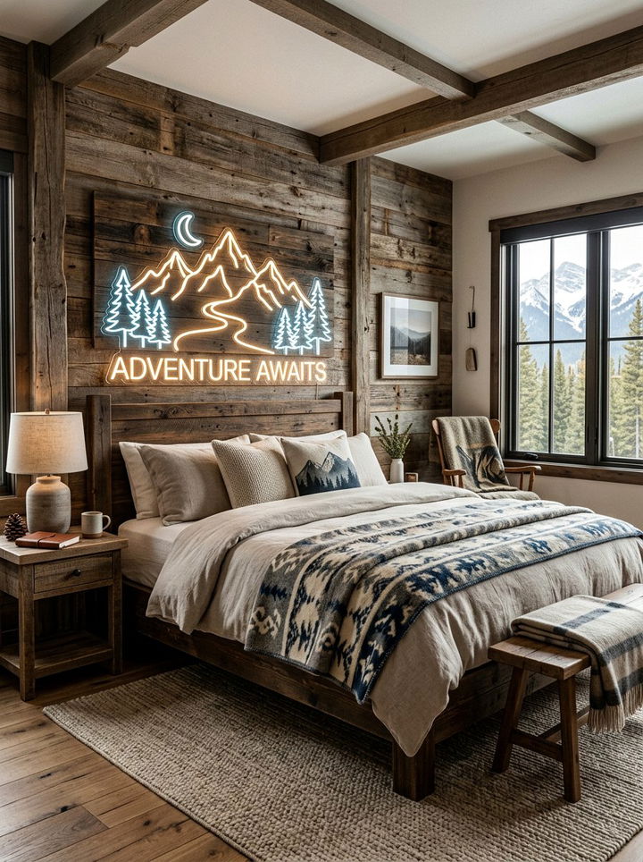 Mountain Silhouette Neon Sign - 30 bedroom neon signs