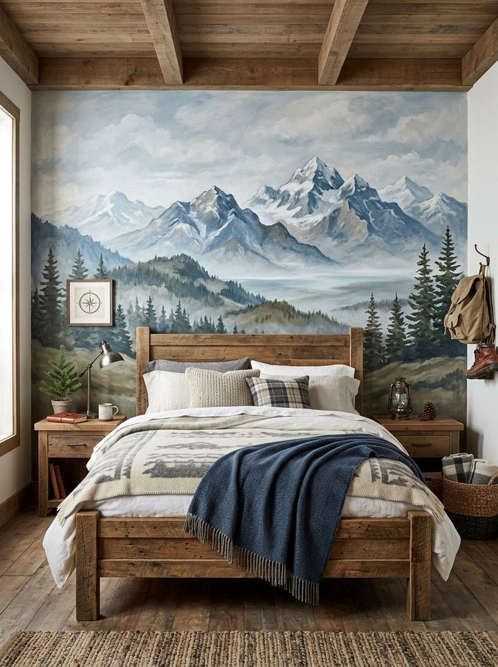 Mountain Wall Mural - 30 boys bedroom ideas