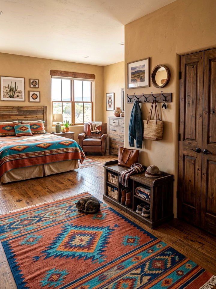 Mudroom Style Bedroom Bench - 30 Southwestern bedroom ideas