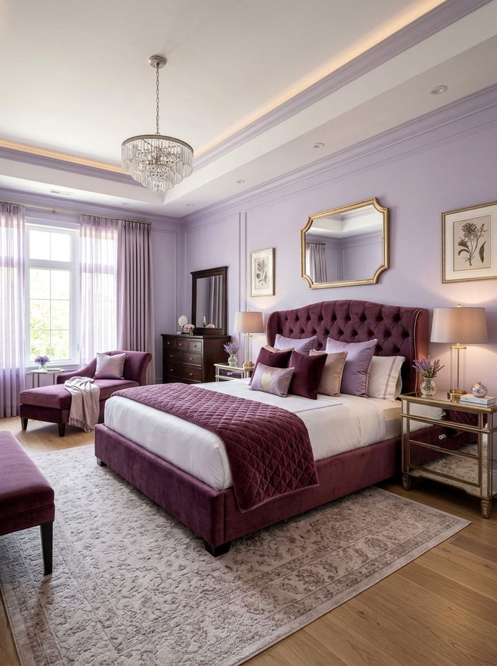 Mulberry Velvet Bedroom - 30 berry bedroom ideas
