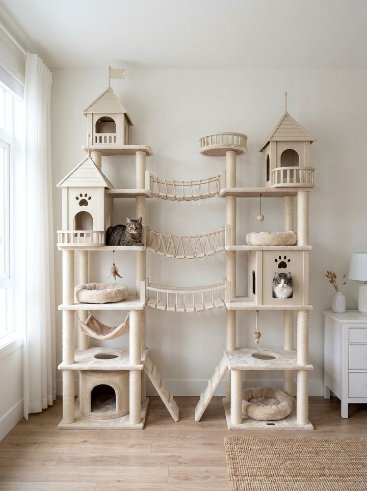 Multi Level Cat Castle - 30 cat bedroom ideas