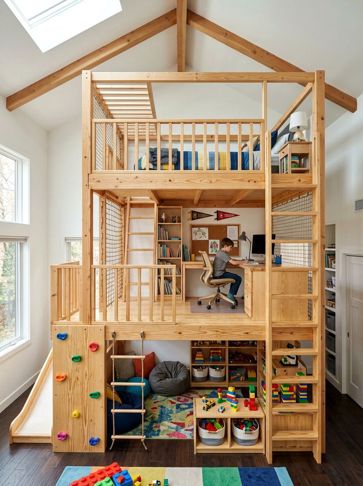 Multi Level Playground Bed - 30 treehouse bedroom ideas